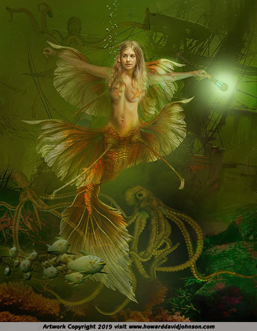 Mermaid art painting